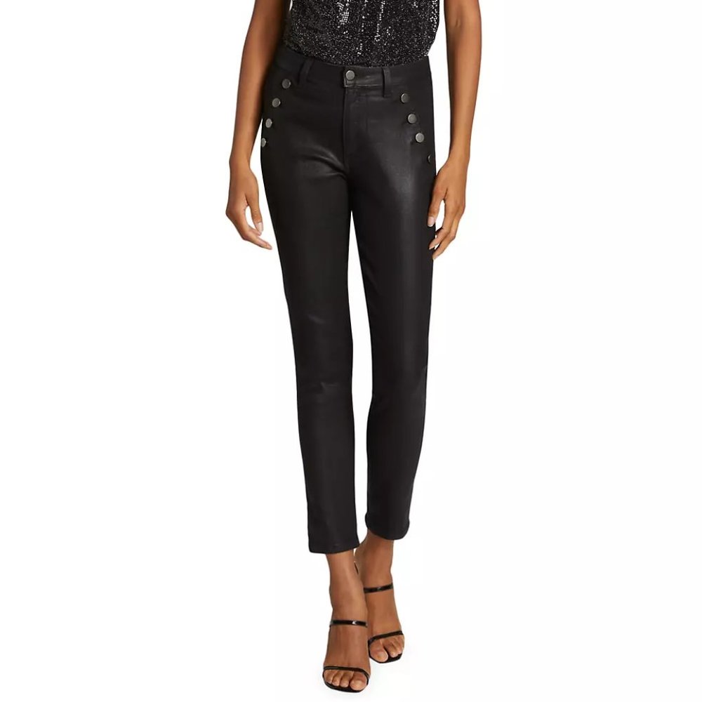 Ramy Brook Helena High-Rise Coated Skinny Jeans, Size 24, New with Tags